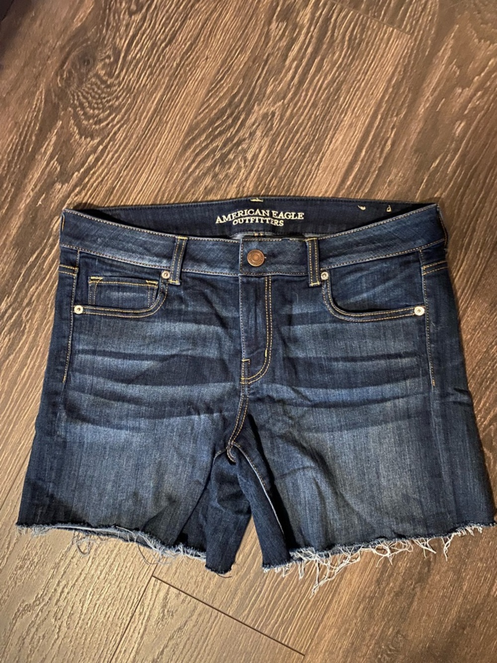 American Eagle Outfitters Dark Indigo Super Stretch Denim Shorts